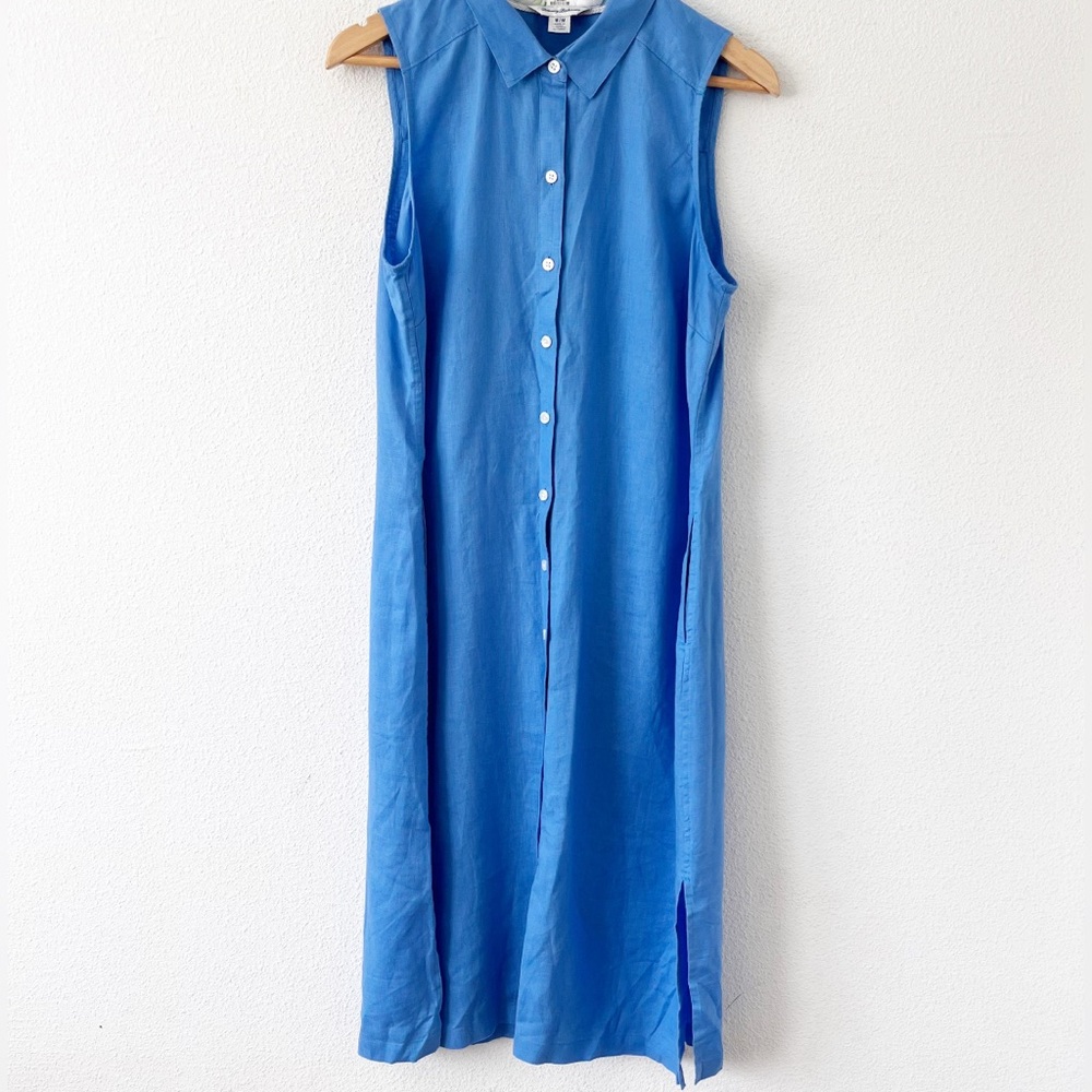 Tommy Bahama Two Palms Linen Shirt Dress in Mountain Bluebell
